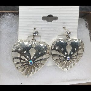 Silver heart shaped earnings